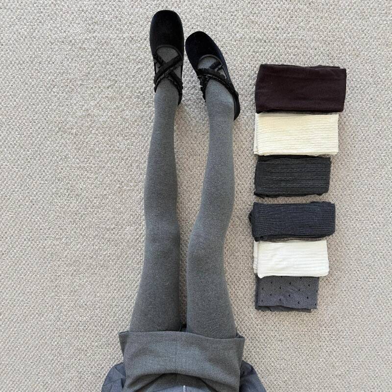 秋冬新款女加绒加厚高腰瘦腿保暖