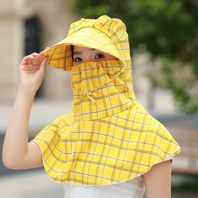 春夏防晒口罩护脖一体帽子女遮阳