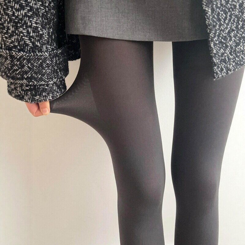 秋冬微压咖色天鹅绒连裤袜女复古