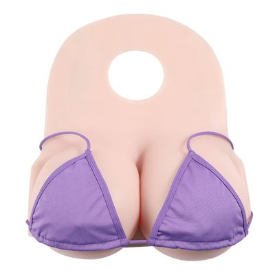 媚娴硅胶义乳男用伪娘挂脖美背