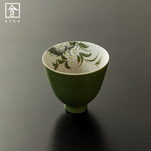 2025新款小青柑手绘茶杯家用中式品茗主人杯送礼专用功夫茶具
