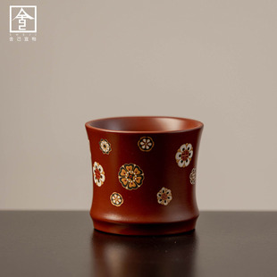 原矿紫砂朱泥主人杯家用功夫茶具小杯个人喝茶杯品茗闻香杯不烫手