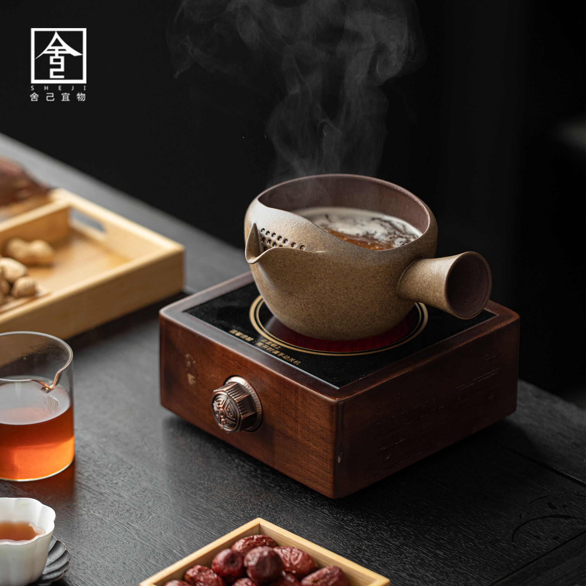 围炉煮茶室内家用陶酒精炉套装罐罐茶壶煮茶炉器具户外温茶壶新款