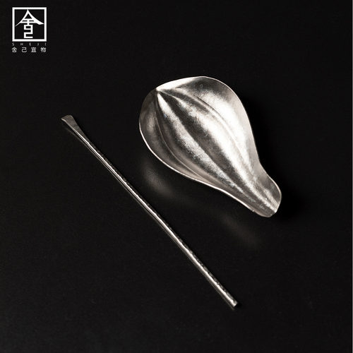 纯钛花瓣茶则家用禅意功夫茶具中式高档简约茶铲茶荷茶拨茶道零配