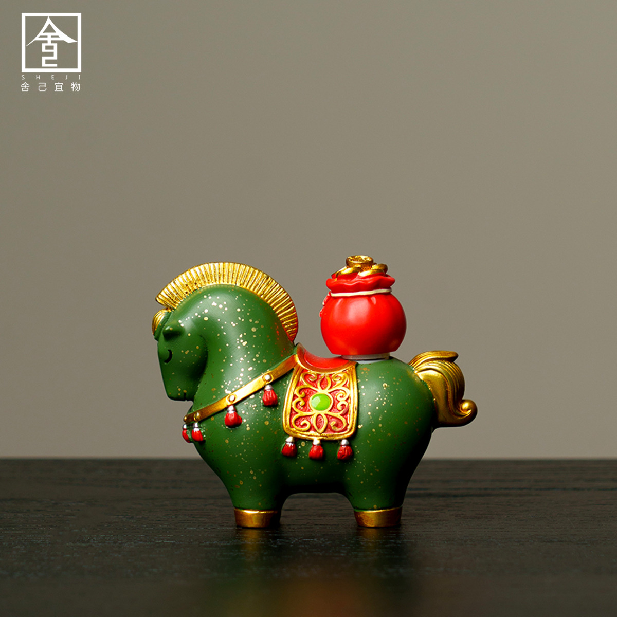 马上有福树脂茶宠摆件家用茶室桌面装饰品办公室创意福袋车载摆设