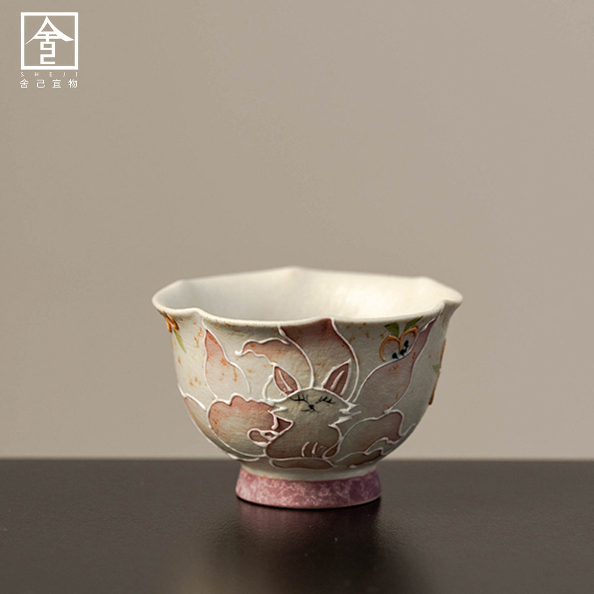 新款手绘九尾仙狐花口杯家用中式陶瓷茶具女士精致主人杯高档茶杯,餐饮具,茶杯,淘宝优惠券,粉丝福利购,淘宝优惠卷