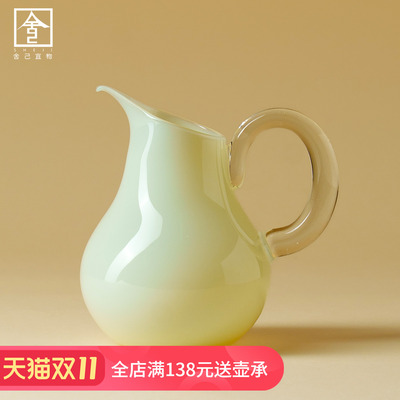 高端冰玉手工公道杯家用耐高温茶海高硼硅分茶器茶具匀杯茶道零配