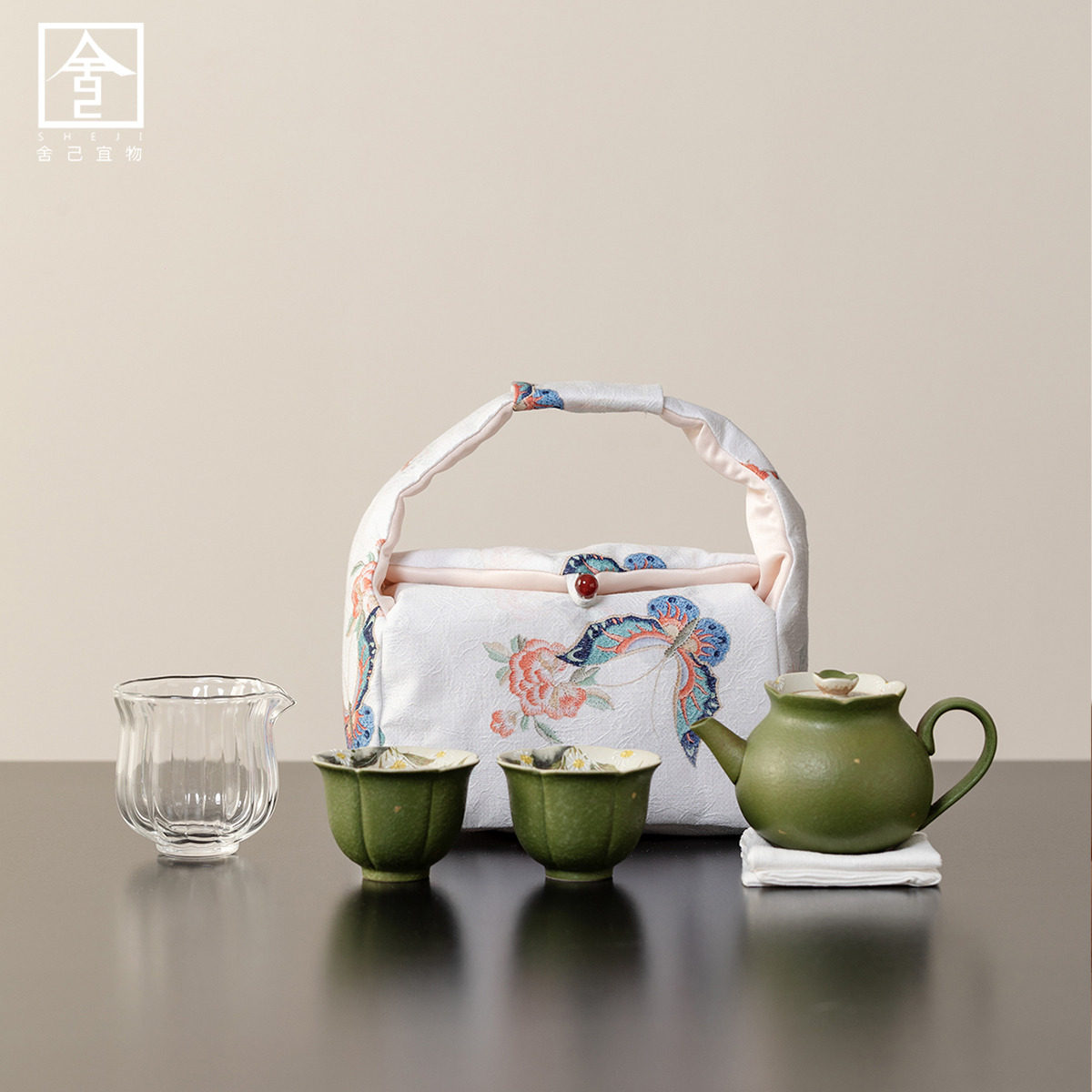 手绘小青柑户外便携套装户外家用2025新款旅行茶具高档泡茶壶茶具