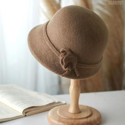 羊毛呢帽子女百搭显脸小秋冬