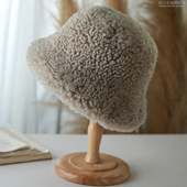 冬季 毛绒渔夫帽女加厚保暖显脸小护耳百搭时尚 户外抗寒毛绒帽子