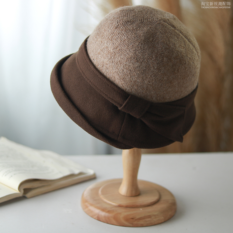 保暖帽女士秋冬季加厚加绒新款中老年盆帽英伦时尚优雅妈妈礼帽
