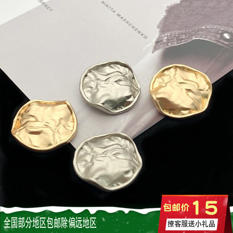 金属大衣纽扣扣子百搭圆形大号金色外套女针织衫连衣裙装饰大纽扣