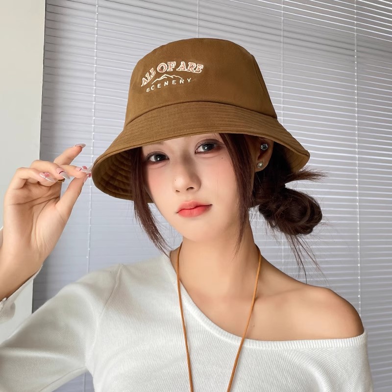 韩版字母刺绣出游显脸小渔夫帽潮