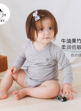 Griny【竹轻弹】婴儿包屁衣新生儿宝宝秋冬长袖连体衣三角爬服