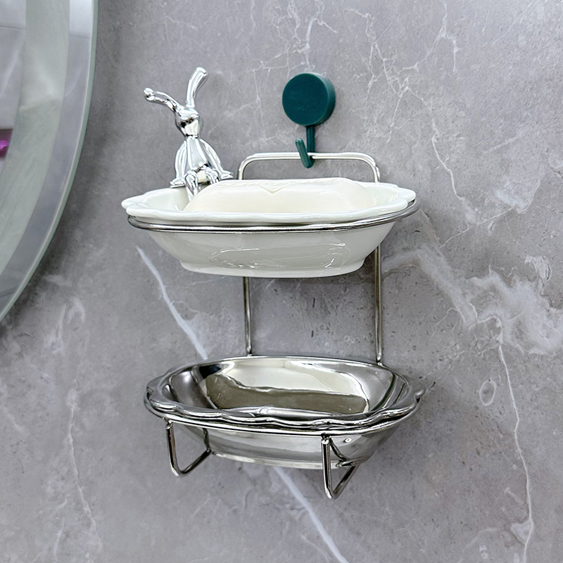 肥皂盒壁挂式家用高档沥水香皂盒