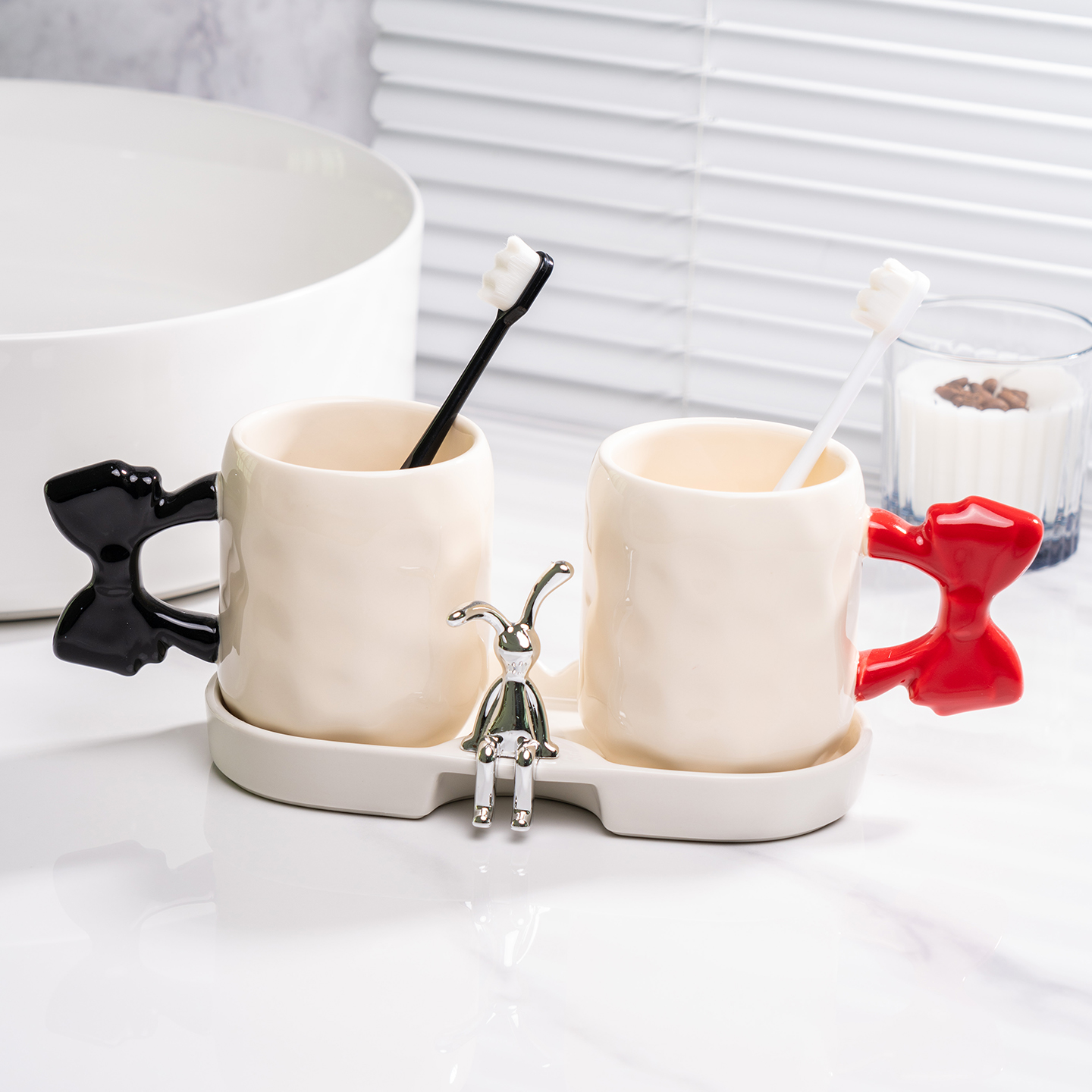 创意情侣对杯洗漱杯套装