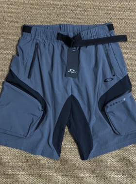 Oakley欧克利 防水弹性腰带拼接设计机能短裤  FOA404285