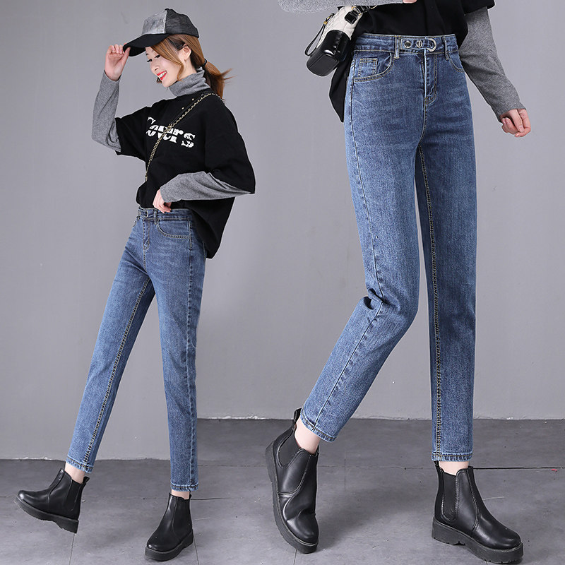 以纯官方旗舰店官网店铺小脚牛仔裤女2020春秋新款修身显瘦铅笔裤