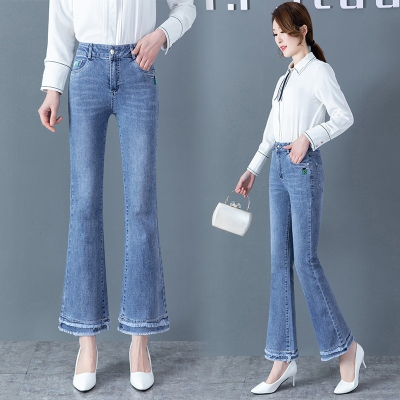 牛仔裤女2020年新款春秋高腰显瘦显高裤子春装百搭以纯官方旗舰店