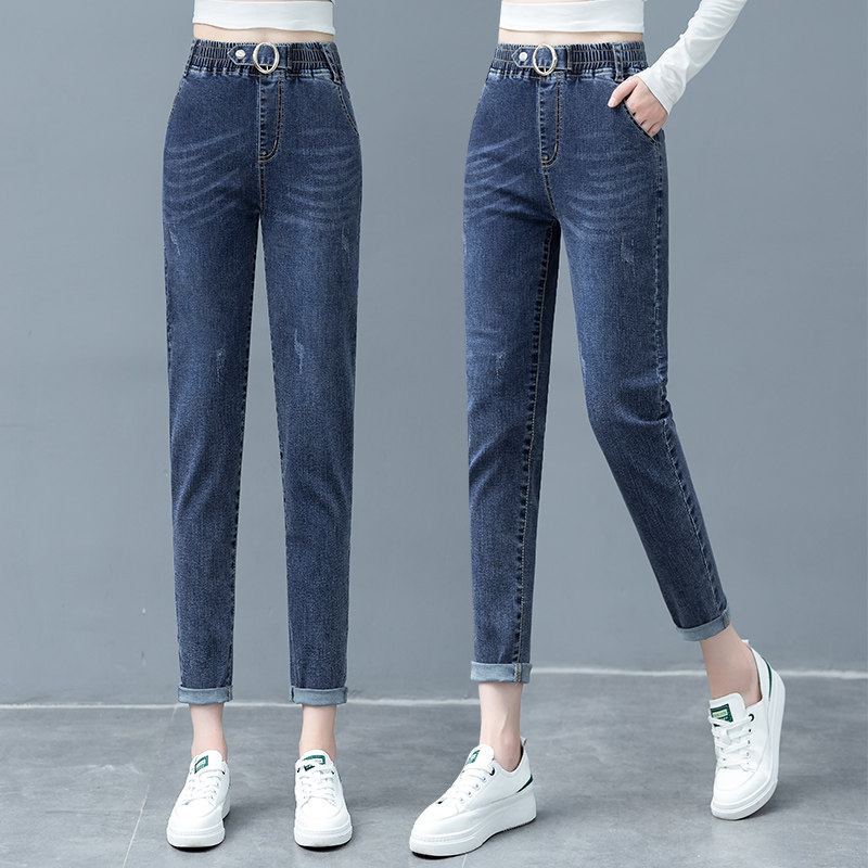 以纯官方旗舰店牛仔裤女高腰小脚裤2020初秋新款超显瘦老爹裤长裤