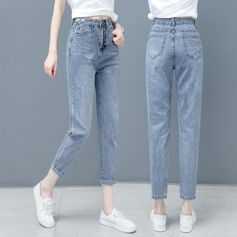 以纯官方旗舰店超显瘦老爹裤牛仔裤女2020夏装新款韩版百搭高腰显