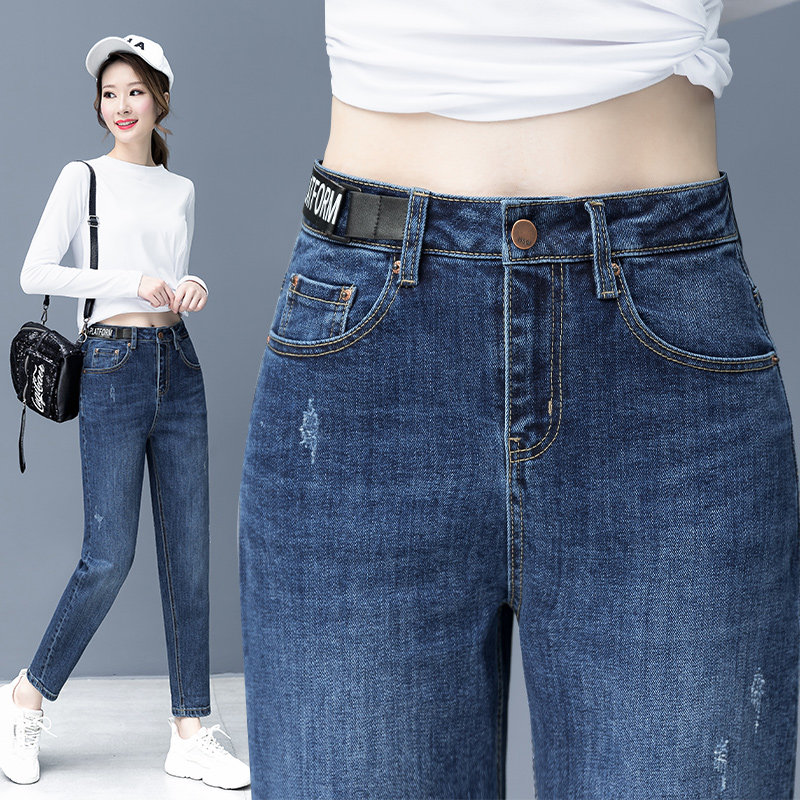 以纯官方旗舰店高腰牛仔裤女宽松显瘦百搭秋季2020新款直筒老爹裤