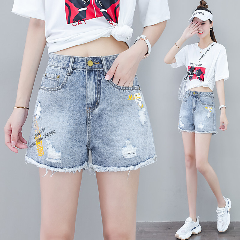 超显瘦老爹裤高腰牛仔裤女显高短裤女2020以纯新款宽松A字裤轻薄