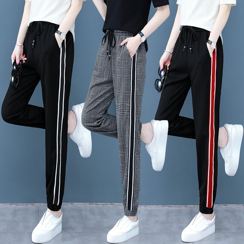 高腰休闲运动裤女2020初秋新款遮肉显瘦束脚裤女裤以纯官方旗舰店