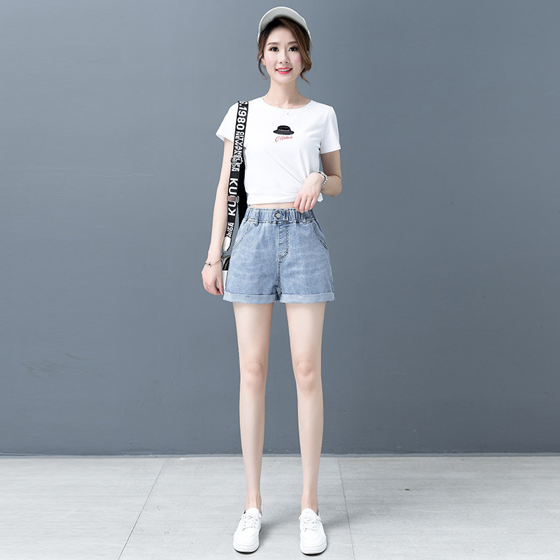 轻薄哈伦牛仔裤女牛仔短裤2020夏新款高腰a字裤超显瘦老爹裤以纯