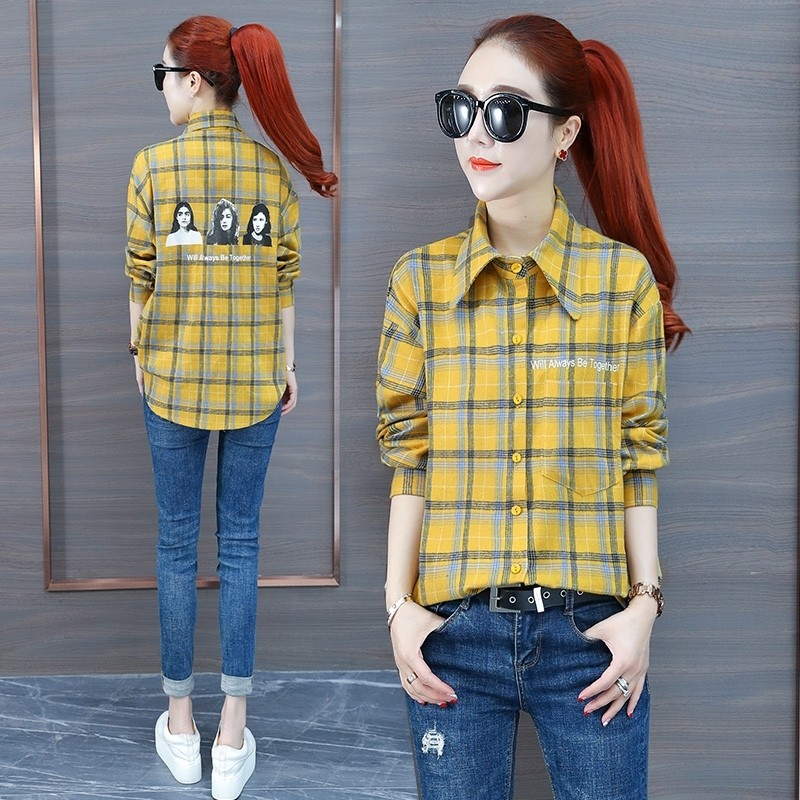 2019年早春上衣新款小碎花棉衬衣女纯棉小衫显瘦以纯官方旗舰店