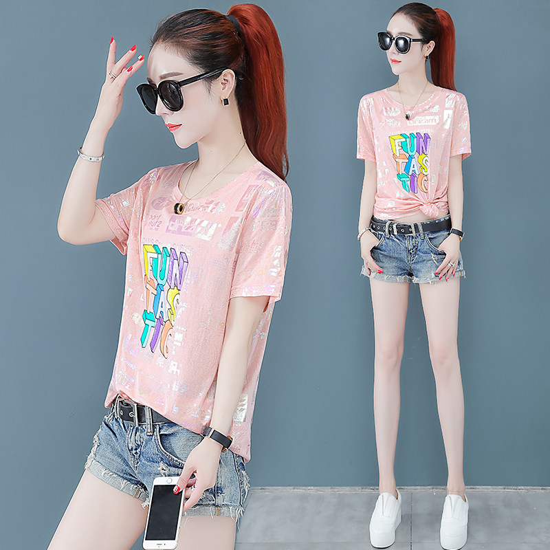 短款上衣夏宽松短袖韩版百搭体恤衫2020年新款女宽松百搭以纯T恤