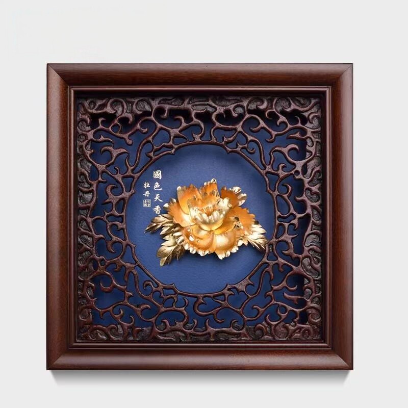 富贵花牡丹金箔送老师恩师退休纪念客户领导个性商务生日定制刻字