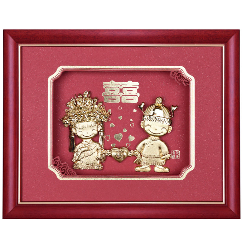 轻奢立体金箔画闺蜜朋友结婚礼物