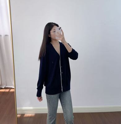 S家深圳南油高端女装2025秋季新款法式休闲百搭V领针织开衫外套女