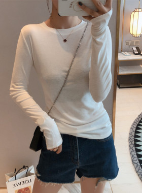 白色打底衫长袖t恤女春装2026新款韩版修身显瘦洋气内搭外穿上衣