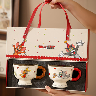 猫和老鼠陶瓷马克杯结婚新婚礼物水杯高颜值一对杯子情侣对杯礼盒