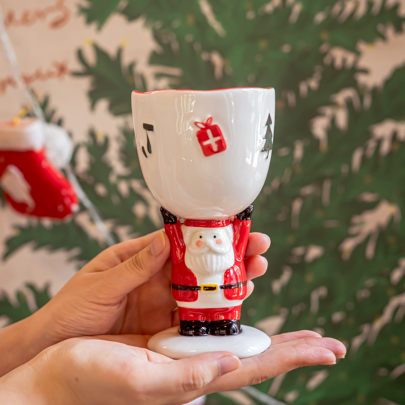 可爱圣诞老人马克杯釉下彩陶瓷杯