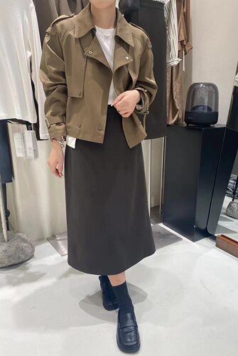 春秋新款a字高腰半裙百搭显瘦开叉包臀裙中长款一步裙FraPares285