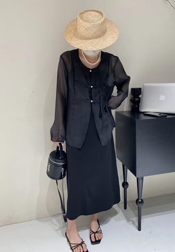 国风中式复古盘扣宽松气质衬衣天丝长袖防晒上衣女夏FraPares6061