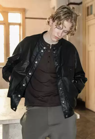 In Stock, New Lemaire Style 24Ss Motorcycle Black Leather Jacket, Pengiri Same Style Stand Collar Jacket