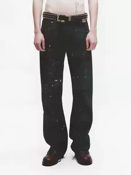In Stock Erd 25Fw Melancholic Rich Second-Generation Son Zurich Paint Splatter Ink Wash Distressed Slightly Spicy Jeans
