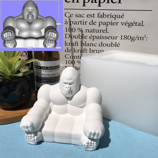 大黑猩猩沙发摆件模具金刚长臂猿仿真沙发水泥磨具做旧工艺品模具