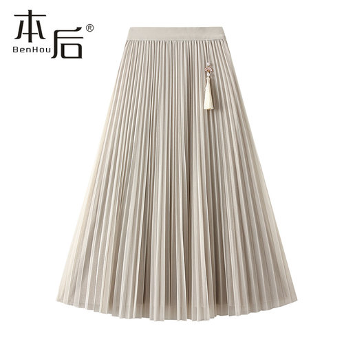 8365-中国风亮丝网纱半身裙
