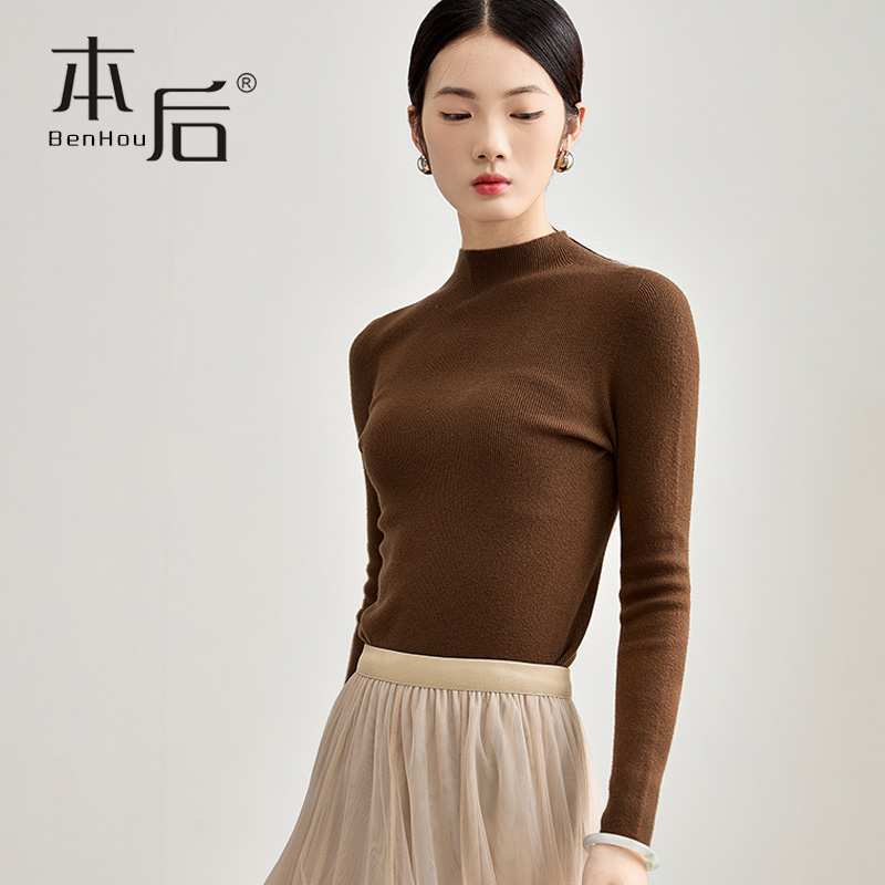 13101-无缝一体羊毛针织衫半高领