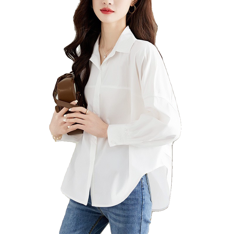 23045-纯棉白衬衫女长袖