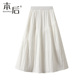 1016 小个子 口袋松紧腰褶皱a字半身裙春秋女高腰显瘦休闲中长款
