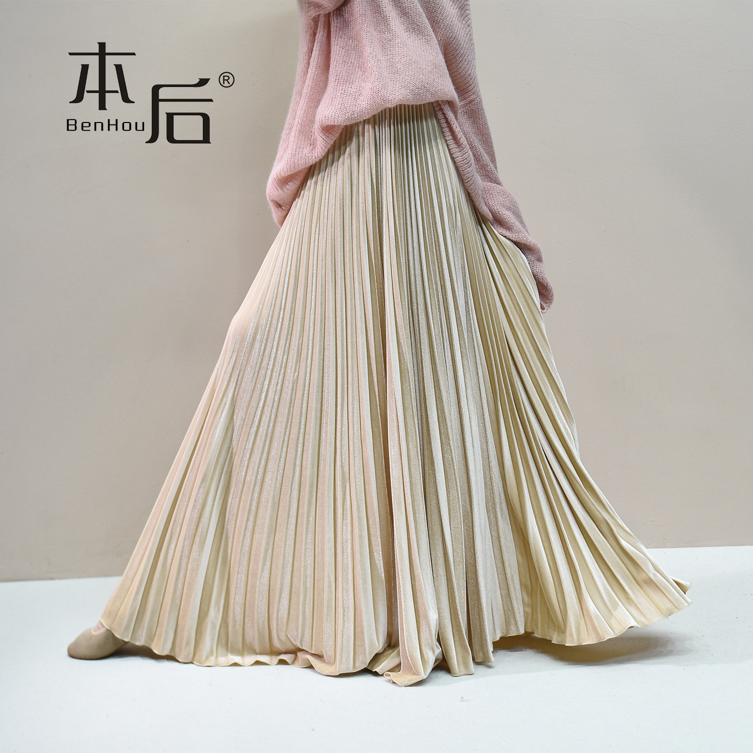 「绒褶秋赋」高级感丝绒百褶裙
