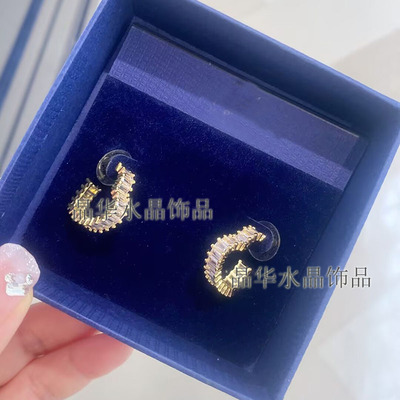 款奥地利水晶满钻爱心耳环女
