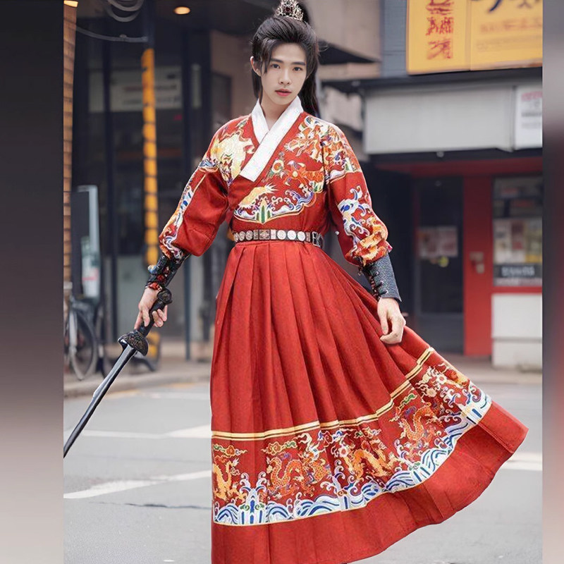 明制汉服男青少年锦衣卫飞鱼服图片