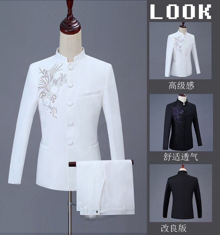 新款中山装非裳客修身礼服大合唱